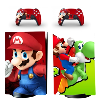 Super Mario decal skin for PS5 Digital Console and two Con.. Super Mario decal skin for PS5 Digital Console and two Con..