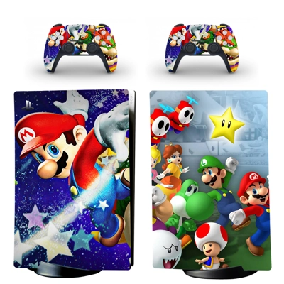 Super Mario decal skin for PS5 Digital Console and two Con.. Super Mario decal skin for PS5 Digital Console and two Con..