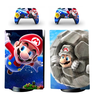 Super Mario decal skin for PS5 Digital Console and two Con.. Super Mario decal skin for PS5 Digital Console and two Con..
