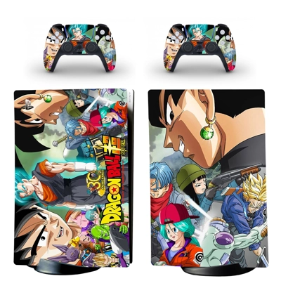Dragon Ball decal skin for PS5 Digital Console and two Controllers