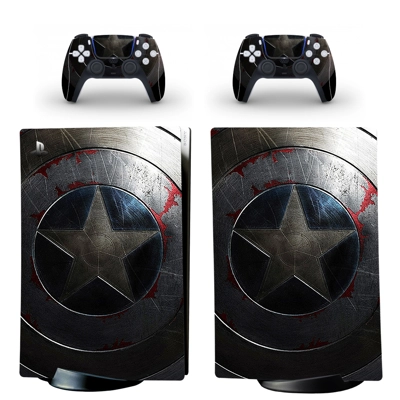 Captain America decal skin for PS5 Digital Console and two..