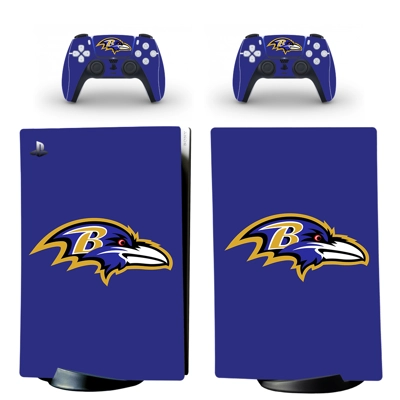 Baltimore Ravens decal skin for PS5 Digital Console and two Controllers