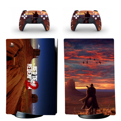 Red Dead Redemption 2 decal skin for PS5 Digital Console and two Controllers