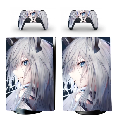Cartoon Head decal skin for PS5 Digital Console and two Controllers