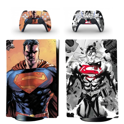Super Man decal skin for PS5 Digital Console and two Controllers