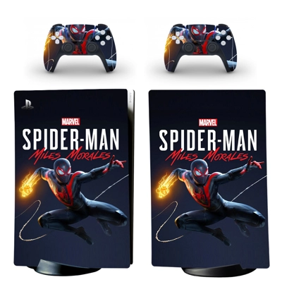 Spider Man decal skin for PS5 Digital Console and two Cont..