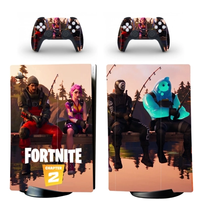 Fortnite decal skin for PS5 Digital Console and two Controllers