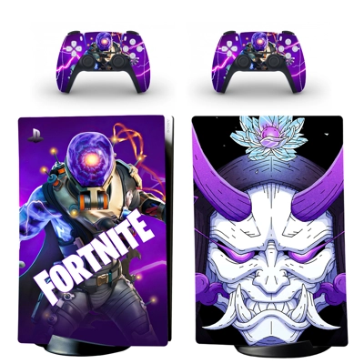 Fortnite decal skin for PS5 Digital Console and two Controllers