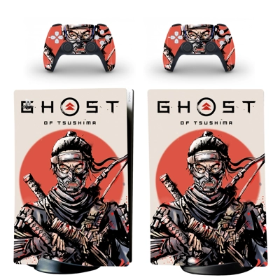 Ghost of Tsushima decal skin for PS5 Digital Console and two Controllers