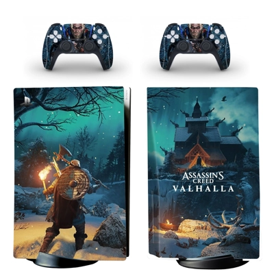 Assassin's Creed Valhalla decal skin for PS5 Digital Console and two Controllers