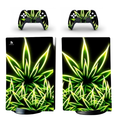 Weed fire decal skin for PS5 Digital Console and two Contr.. Weed fire decal skin for PS5 Digital Console and two Contr..