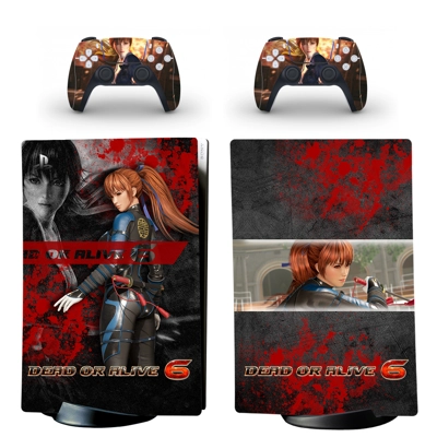 Dead or Alive 6 decal skin for PS5 Digital Console and two Controllers