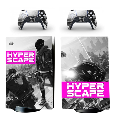 Hyper Scape decal skin for PS5 Digital Console and two Controllers