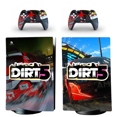 Dirt 5 decal skin for PS5 Digital Console and two Controll.. Dirt 5 decal skin for PS5 Digital Console and two Controll..