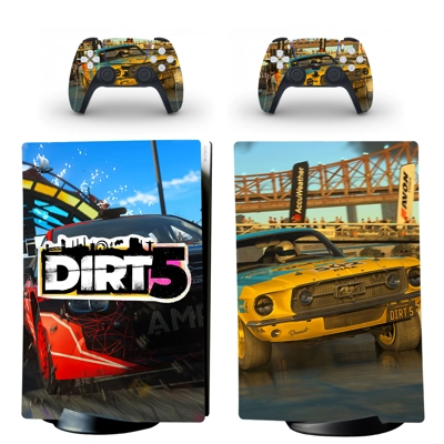 Dirt 5 decal skin for PS5 Digital Console and two Controll.. Dirt 5 decal skin for PS5 Digital Console and two Controll..
