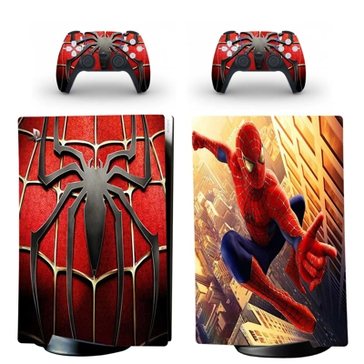Spider Man decal skin for PS5 Digital Console and two Cont.. Spider Man decal skin for PS5 Digital Console and two Cont..