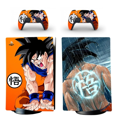 Dragon Ball decal skin for PS5 Digital Console and two Controllers