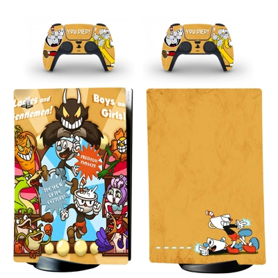 Cuphead decal skin for PS5 Digital Console and two Control.. Cuphead decal skin for PS5 Digital Console and two Control..