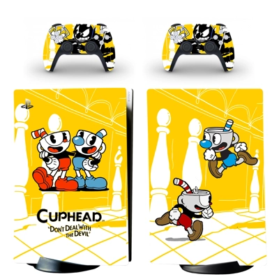 Cuphead decal skin for PS5 Digital Console and two Control.. Cuphead decal skin for PS5 Digital Console and two Control..