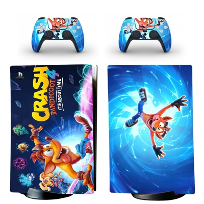 Crash Bandicoot decal skin for PS5 Digital Console and two.. Crash Bandicoot decal skin for PS5 Digital Console and two..