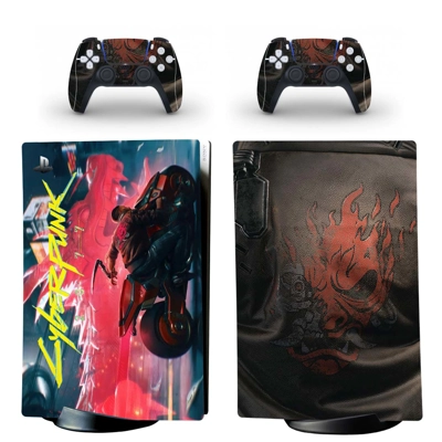 Cyberpunk 2077 decal skin for PS5 Digital Console and two Controllers