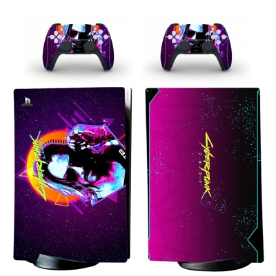 Cyberpunk 2077 decal skin for PS5 Digital Console and two .. Cyberpunk 2077 decal skin for PS5 Digital Console and two ..