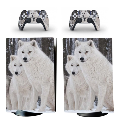 Wolf decal skin for PS5 Digital Console and two Controllers Wolf decal skin for PS5 Digital Console and two Controllers