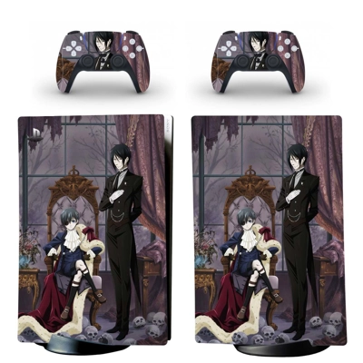 Black Butler decal skin for PS5 Digital Console and two Co.. Black Butler decal skin for PS5 Digital Console and two Co..
