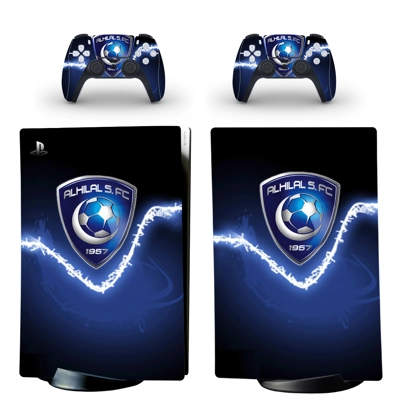 Al Hilal SFC decal skin for PS5 Digital Console and two Co.. Al Hilal SFC decal skin for PS5 Digital Console and two Co..