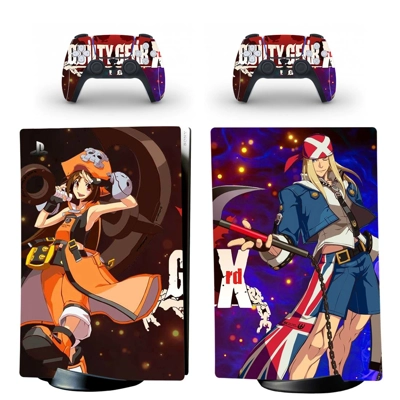 Guilty Gear decal skin for PS5 Digital Console and two Con.. Guilty Gear decal skin for PS5 Digital Console and two Con..