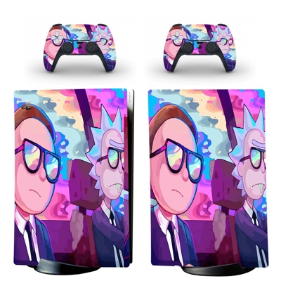 Rick and Morty decal skin for PS5 Digital Console and two .. Rick and Morty decal skin for PS5 Digital Console and two ..