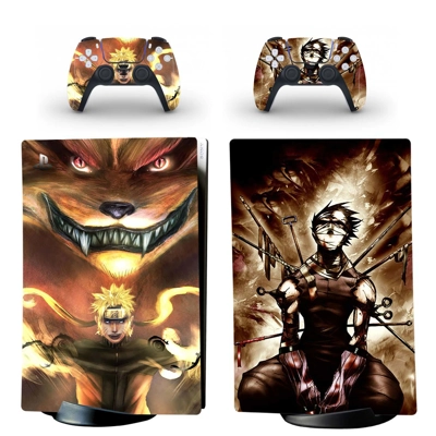 Naruto Kurama decal skin for PS5 Digital Console and two C.. Naruto Kurama decal skin for PS5 Digital Console and two C..