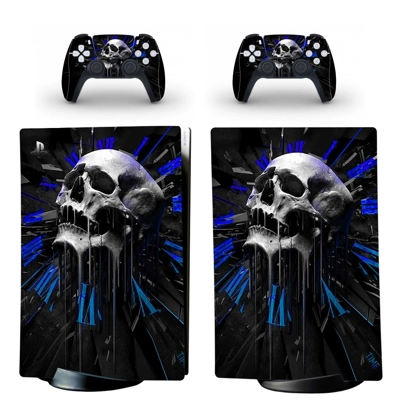 Skull Texture decal skin for PS5 Digital Console and two C.. Skull Texture decal skin for PS5 Digital Console and two C..