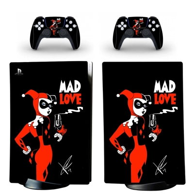 Harley Quinn decal skin for PS5 Digital Console and two Co.. Harley Quinn decal skin for PS5 Digital Console and two Co..