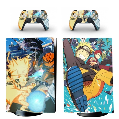 Anime Naruto decal skin for PS5 Digital Console and two Co.. Anime Naruto decal skin for PS5 Digital Console and two Co..