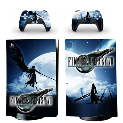 Final Fantasy 7 decal skin for PS5 Digital Console and two.. Final Fantasy 7 decal skin for PS5 Digital Console and two..