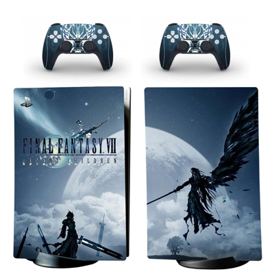 Final Fantasy 7 decal skin for PS5 Digital Console and two Controllers