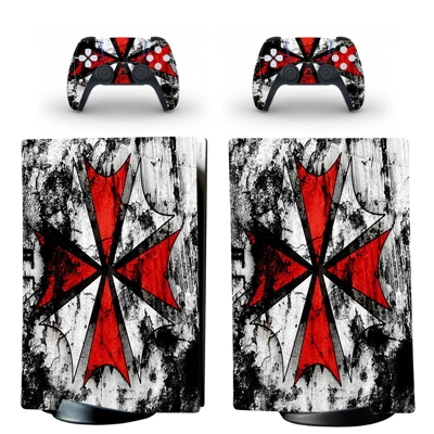 Resident Evil decal skin for PS5 Digital Console and two C.. Resident Evil decal skin for PS5 Digital Console and two C..