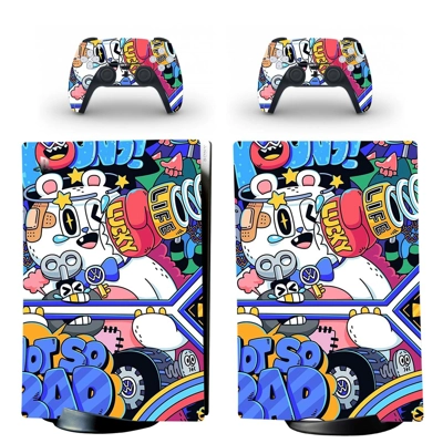 Graffiti decal skin for PS5 Digital Console and two Controllers