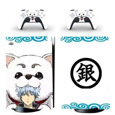 Anime Gintama decal skin for PS5 Digital Console and two C.. Anime Gintama decal skin for PS5 Digital Console and two C..
