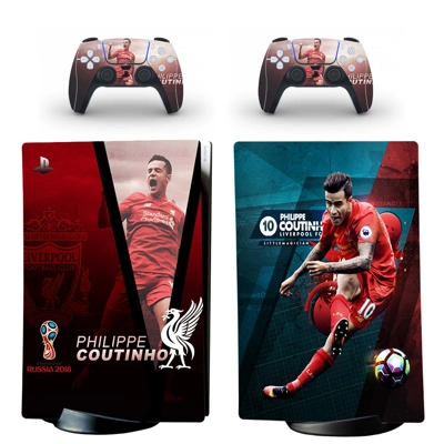 Liverpool FT decal skin for PS5 Digital Console and two Controllers