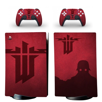 Wolfenstein decal skin for PS5 Digital Console and two Con.. Wolfenstein decal skin for PS5 Digital Console and two Con..