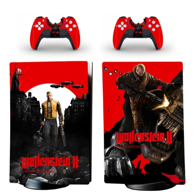 Wolfenstein decal skin for PS5 Digital Console and two Controllers
