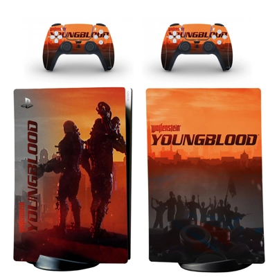 Wolfenstein decal skin for PS5 Digital Console and two Con.. Wolfenstein decal skin for PS5 Digital Console and two Con..