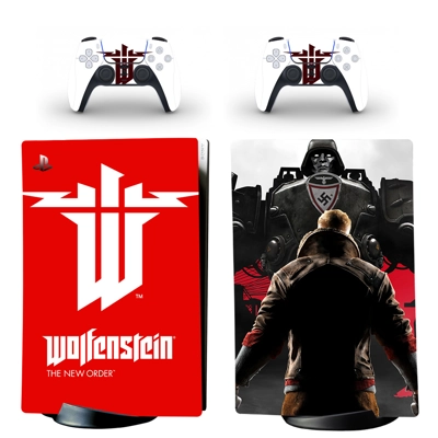 Wolfenstein decal skin for PS5 Digital Console and two Con.. Wolfenstein decal skin for PS5 Digital Console and two Con..