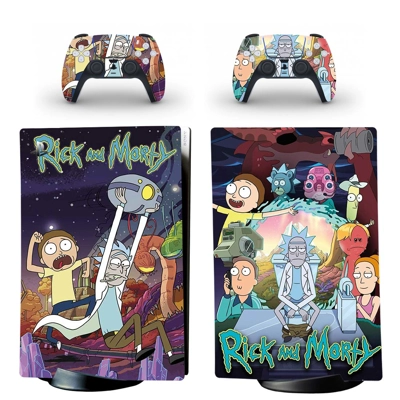 Rick and Morty decal skin for PS5 Digital Console and two Controllers