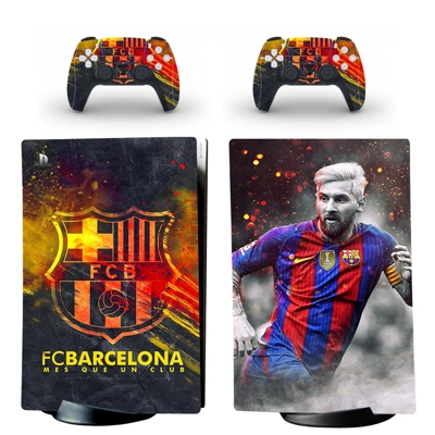 FC Barcelona decal skin for PS5 Digital Console and two Co.. FC Barcelona decal skin for PS5 Digital Console and two Co..