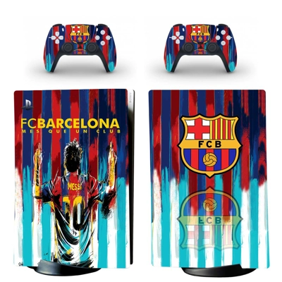 FC Barcelona decal skin for PS5 Digital Console and two Co.. FC Barcelona decal skin for PS5 Digital Console and two Co..