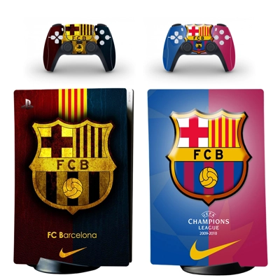 FC Barcelona decal skin for PS5 Digital Console and two Co.. FC Barcelona decal skin for PS5 Digital Console and two Co..