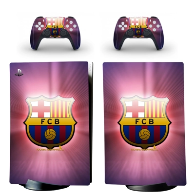 FC Barcelona decal skin for PS5 Digital Console and two Co.. FC Barcelona decal skin for PS5 Digital Console and two Co..